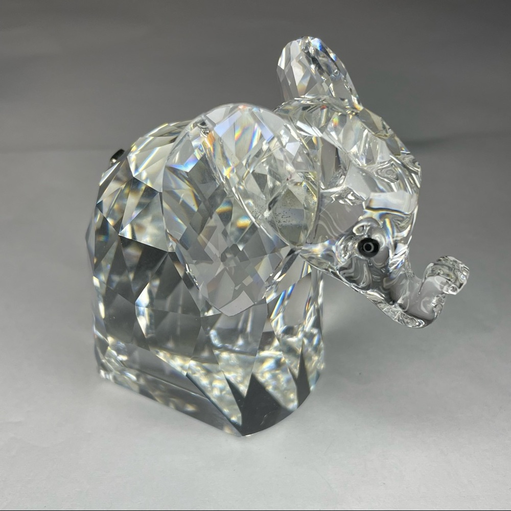 Swarovski Crystal Figurine Elephant Trunk Up Rare Original Vintage 1988